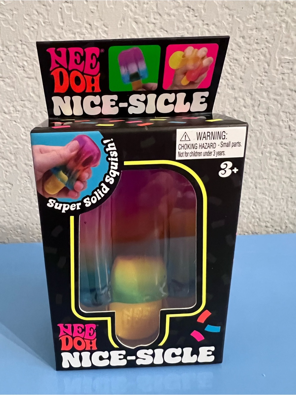 Authentic NeeDoh Nice-Sicle Rainbow Squishy - pink🩷, orange 🧡 and blue💙